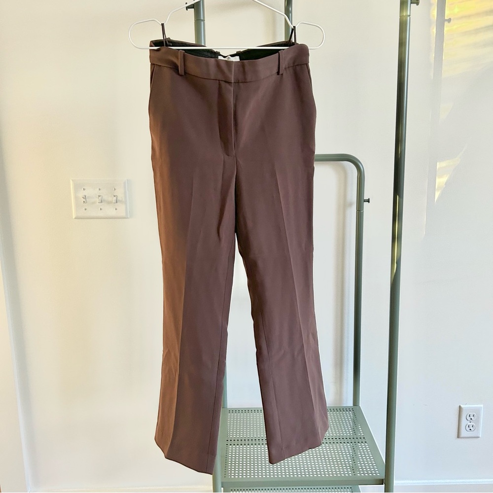 Aritzia Barton Japanese High rise Bootcut Publish Pants in Chocolate brown